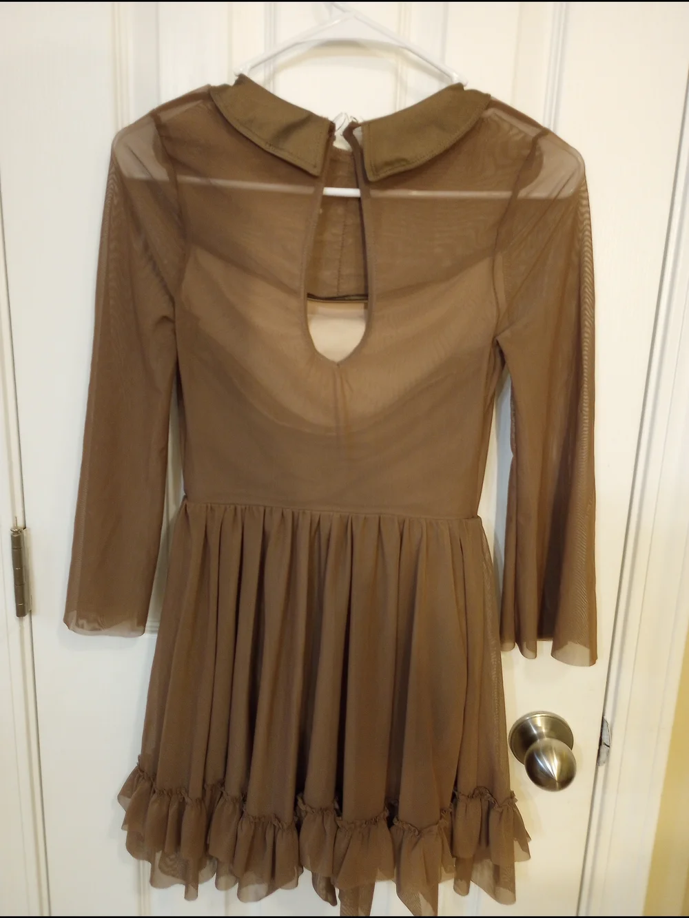 Weissman Brown Ruffled Mesh Dress for Girls